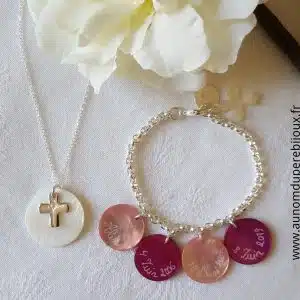 Ensemble collier de Communion et bracelet de Communion