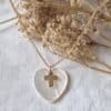 Collier Coeur et mini Croix en plaqué or 3 microns