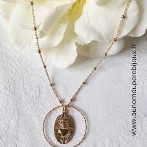 Collier Mystère de l'Eucharistie (plaqué or et argent)