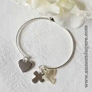 Bracelet demi-jonc Sainte Trinité - en argent 925 ou en plaqué or 3 microns