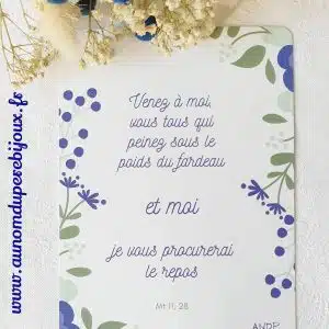 Carte Cl'1 Dieu "Venez à moi vous tous qui peinez sous le poids du fardeau"