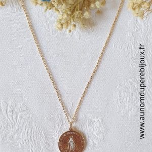 Collier médaille ronde de la médaille miraculeuse