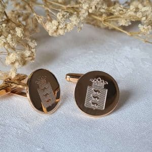Boutons de manchette personnalisé gravés avec des armoiries