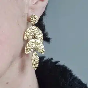Boucles d'oreilles Feuilles portées