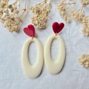 BO Manon (ivoire coeur léopard et marbré bleu coeur doré bombé)