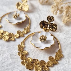 Boucles d'oreilles Capucine (attaches OP fleurs)