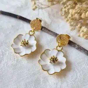 Boucles d'oreilles Hortense (attaches oreilles percées rondes martelées)