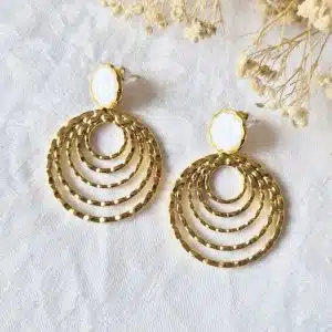 Boucles d'Oreilles Hypnotique avec attaches blanches