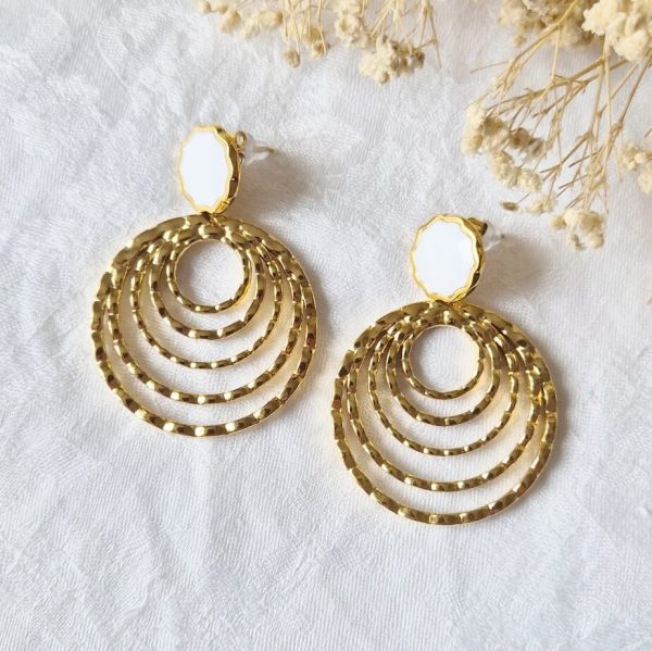 Boucles d'Oreilles Hypnotique avec attaches blanches