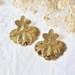 Boucles d'oreilles Charlotte (avec attache fleur)