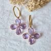 Boucles d'oreilles créoles Trèfle (lilas)