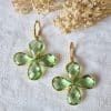 Boucles d'oreilles créoles Trèfle (vert clair)