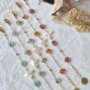 Bracelet Colombe en nacre fleurie