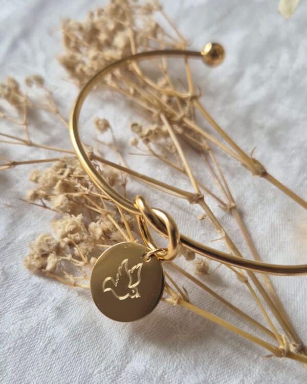 Bracelet Noeud de la Colombe (médaille 15 mm)