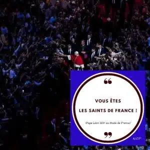 Au Nom du Père Bijoux - Boîte de Cartes Cl'1 Dieu du voyage du Pape Léon XIV en France - messages aux jeunes rassemblés au Stade de France